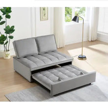 Load image into Gallery viewer, Convertible Sleeping Sofa Bed, Modern Velvet Fabric Double Seat Sofa Bed, Sleeping Sofa Bed With 2 Backs And Detachable Backs, Backs, Suitable For Living Room Bedroom,Grey ITDinos®
