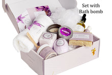 Load image into Gallery viewer, Lizush All Natural Lavender Gift Box with Bath Bomb and Shower Steamer - bath &amp; body products ITDinos®

