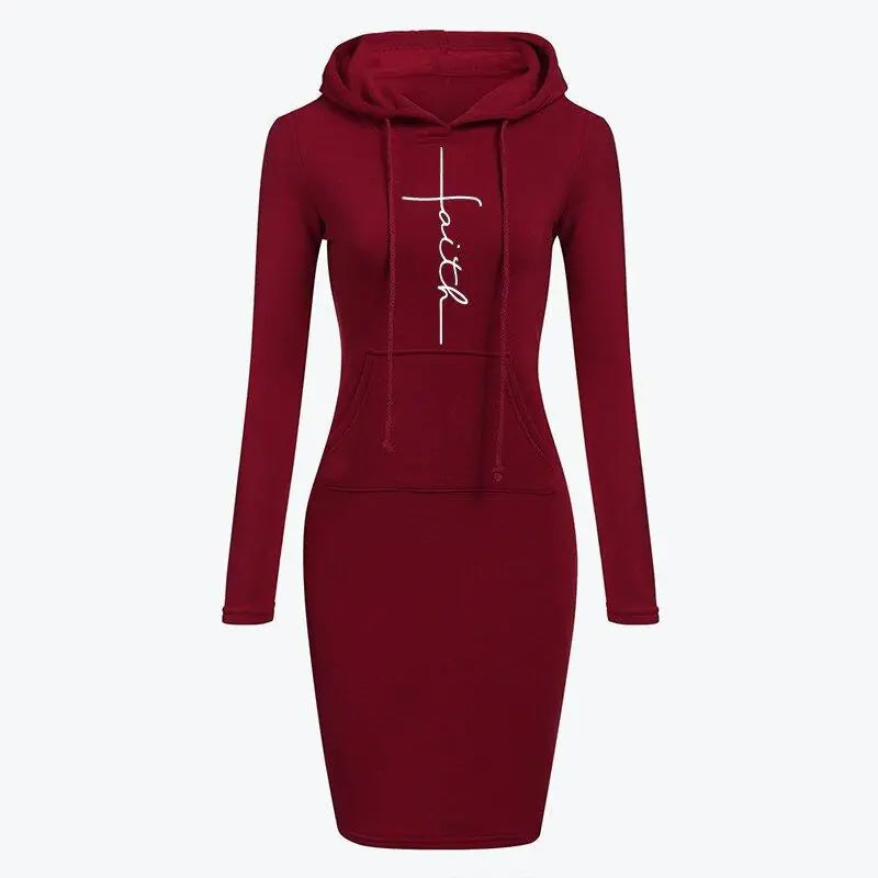Autumn Winter Women's Long-Sleeved Hoodie Dress ITDinos®