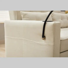 Load image into Gallery viewer, Futon Chair Bed Convertible Chair 3 In  1 Pull Out Sleeper Chair Beds With USB Ports,Wear  Resistant And Anti Scratch, Armchair Bed Sleeper For Living Room White ITDinos®
