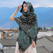 Lade das Bild in den Galerie-Viewer, Women&#39;s Office Nap Shawl Vintage Scarf with Fringe
