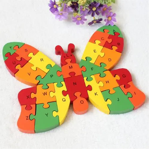Wooden Butterfly Puzzle for Kids - Alphabet & Numbers ITDinos®