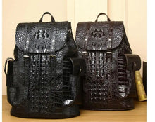 Load image into Gallery viewer, Vintage Style Handcrafted Leather Backpack with Crocodile Pattern ITDinos®
