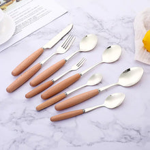 Load image into Gallery viewer, Stainless Steel Cutlery Set with Wooden Handle ITDinos®
