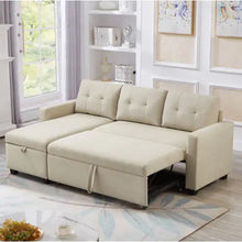 Load image into Gallery viewer, Pull-out Sofa With Storage Chaise Longue, Convertible Corner Sofa, Beige ITDinos®
