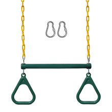 Load image into Gallery viewer, Jungle Gym Kingdom Swing Sets for Backyard Monkey Bars &amp; Swingset Accessories - Set Includes 18&quot; Trapeze Swing Bar &amp; 48&quot; Heavy Duty Chain with Locking Carabiners - Outdoor Play Equipment (Green) ITDinos®
