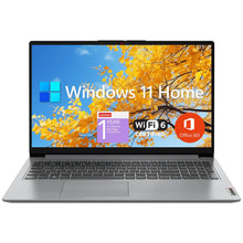 Load image into Gallery viewer, Lenovo IdeaPad 1 Student Laptop 15.6&quot; FHD Display Intel Dual Core Processor 12GB RAM 512GB SSD + 128GB eMMC 1 Year Office 365 Wi-Fi 6 Webcam Bluetooth SD Card Reader Windows 11 Home Grey ITDinos®
