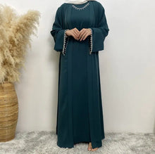 Load image into Gallery viewer, Moroccan Caftan with Silver Chain Sleeves for Women
