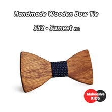 Load image into Gallery viewer, Wooden Bow Tie Set with Jacquard Fabric for Kids &amp; Men ITDinos®
