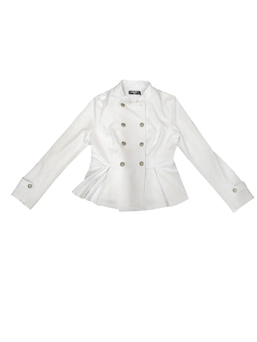 Allegra K Vintage Peplum Steampunk Jacket for Womens Lapel Collar Double Breasted Casual Office Blazer X-Large White ITDinos®