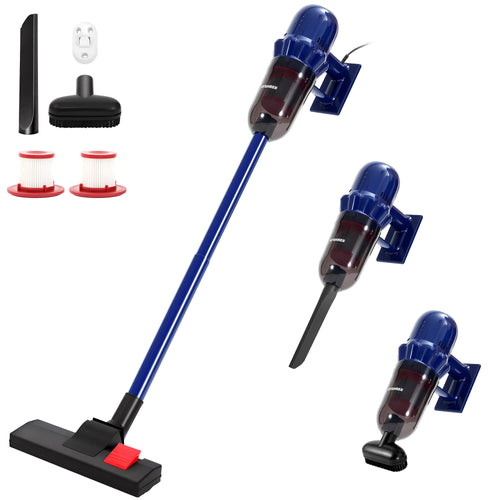 EFSHEER Corded Vacuum Cleaner 17000KPa Lightweight Stick Vacuum with Handheld 3-in-1 600W Powerful Suction Vacuum Cleaner Portable with HEPA Filters for Multi-Surfaces Blue ITDinos®