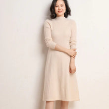 Load image into Gallery viewer, Autumn Winter Women&#39;s Long Wool Knit Dress, High Waist ITDinos®
