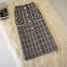 Load image into Gallery viewer, High Waist Slim Plaid Wool Skirt
