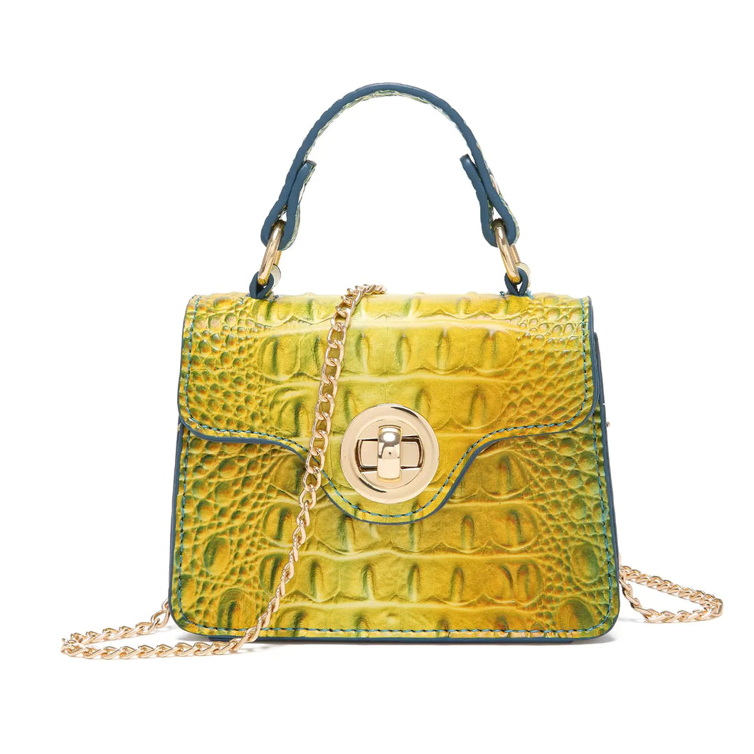 Makcr Joacbv Chic Women Crocodile Leather bags Mini Top-Handle Clutch Compact Evening Bag Stylish Accessory for Essentials ITDinos®