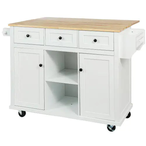 Kitchen Trolley With Rubberwood Folding Leaf Countertops ITDinos®