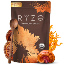 Lade das Bild in den Galerie-Viewer, RYZE Mushroom Coffee | 6 Adaptogenic Mushrooms | USDA Organic | Instant Coffee | MCT Oil | USA Grown | Better Energy Focus Digestion Immunity | Cordyceps Lion’s Mane Turkey Tail | 30 Servings ITDinos®
