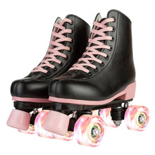 Load image into Gallery viewer, Roller Skates for WomenClassic Shiny Double-Row Four Wheels Derby Skates High Top Outdoor Indoor Skates for Adults Youth (24cm/9.44in-Womens 7 / Mens 5.5)
