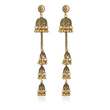 Load image into Gallery viewer, Jhumkas Indian Earrings for Women Jhumkas Jhumki Tassel Earrings Ethnic Dangle Earrings Beaded Bell Earrings Indian Jewelry for Women ITDinos®
