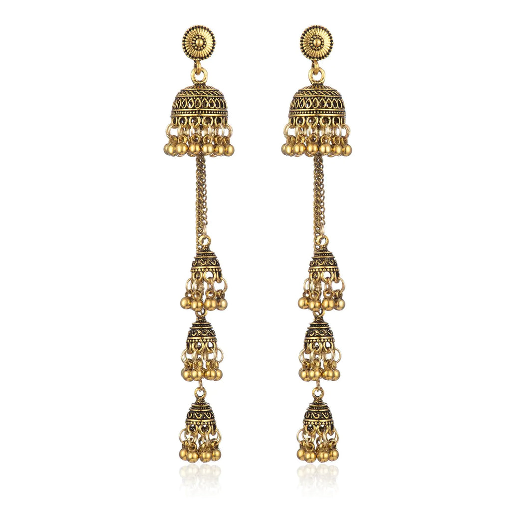 Jhumkas Indian Earrings for Women Jhumkas Jhumki Tassel Earrings Ethnic Dangle Earrings Beaded Bell Earrings Indian Jewelry for Women ITDinos®