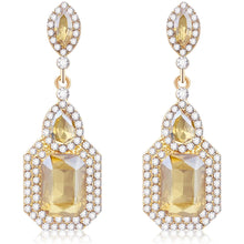 Load image into Gallery viewer, Vintage Rhinestone Statement Earrings Luxury Crystal Chandelier Drop Dangle Earring Costume Chandelier Drop Earrings for Women Wedding (Champagne) ITDinos®
