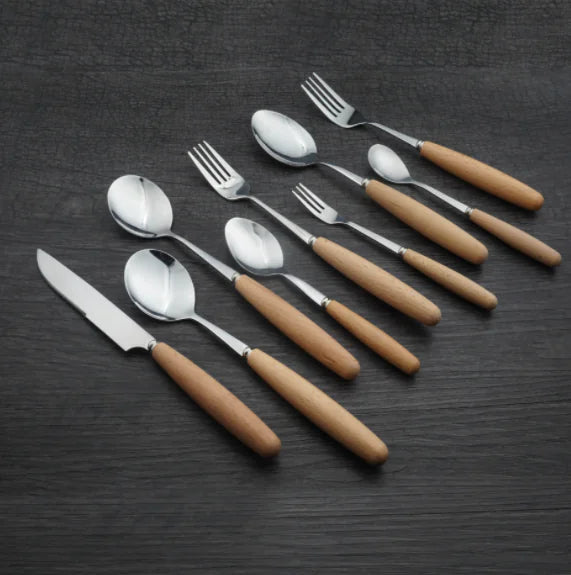 Stainless Steel Cutlery Set with Wooden Handle ITDinos®
