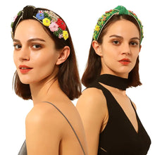 Load image into Gallery viewer, Colorful Floral Knotted Headband for Temperament Style
