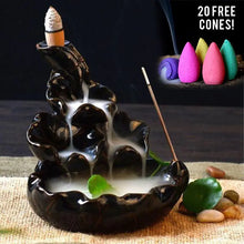 Load image into Gallery viewer, Ceramic Backflow Incense Burner with Sandalwood Holder ITDinos®
