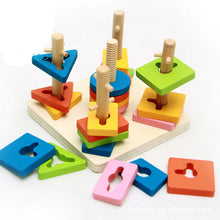 Load image into Gallery viewer, Colorful Wooden Stacking Blocks for Kids&#39; Educational Play ITDinos®
