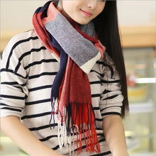 Load image into Gallery viewer, Plaid Scarf for Women - Long Fringe Shawl
