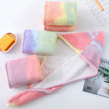 Load image into Gallery viewer, Rainbow Microfiber Bath Towel for Quick Drying Hair ITDinos®
