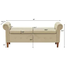 Load image into Gallery viewer, Beige Multifunctional Storage Rectangular Sofa Stool ITDinos®

