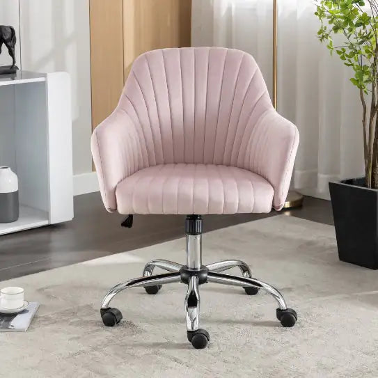 Accent Chair Modern Home Office Leisure Chair With Adjustable Velvet Height And Adjustable Casters
