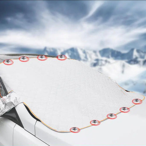 Magnetic Snow Cover for Windshield with Reflective Strips ITDinos®