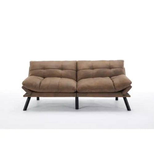 Leatehr Feeling Brown Convertible Folding Modern Sofa Bed ITDinos®