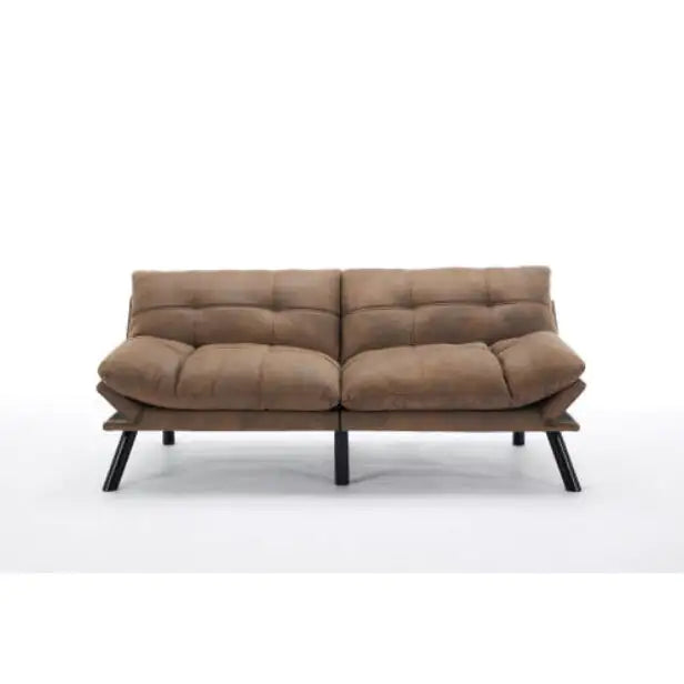 Leatehr Feeling Brown Convertible Folding Modern Sofa Bed ITDinos®