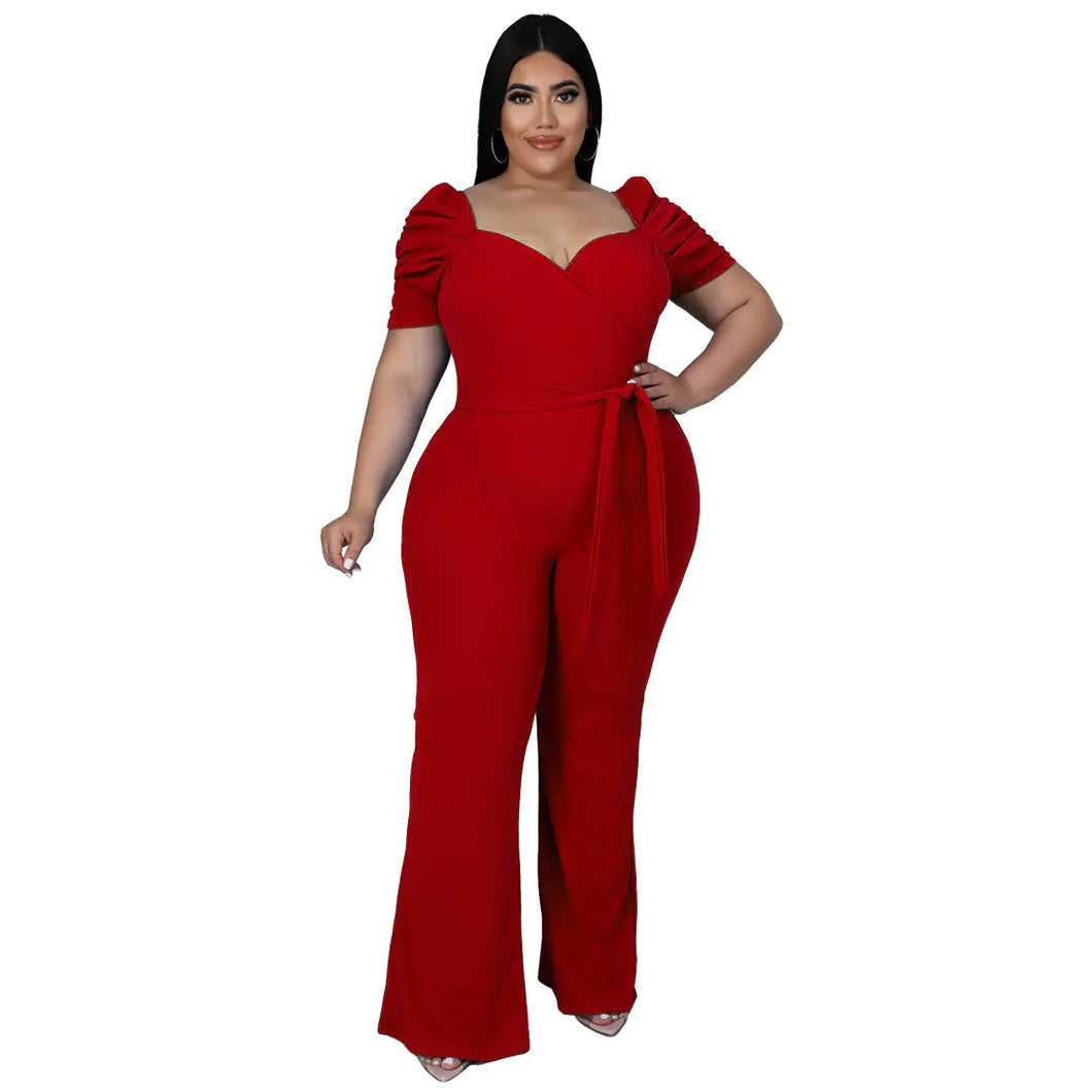 Chic Plus Size Ruffled Jumpsuit