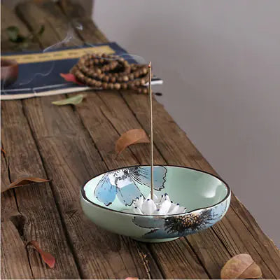 Creative Lotus Leaf Ceramic Incense Burner for Tea Room ITDinos®