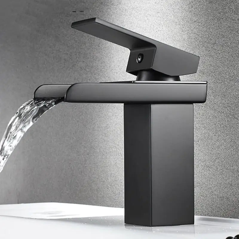 European All-Copper Waterfall Faucet in Black Gold Chrome
