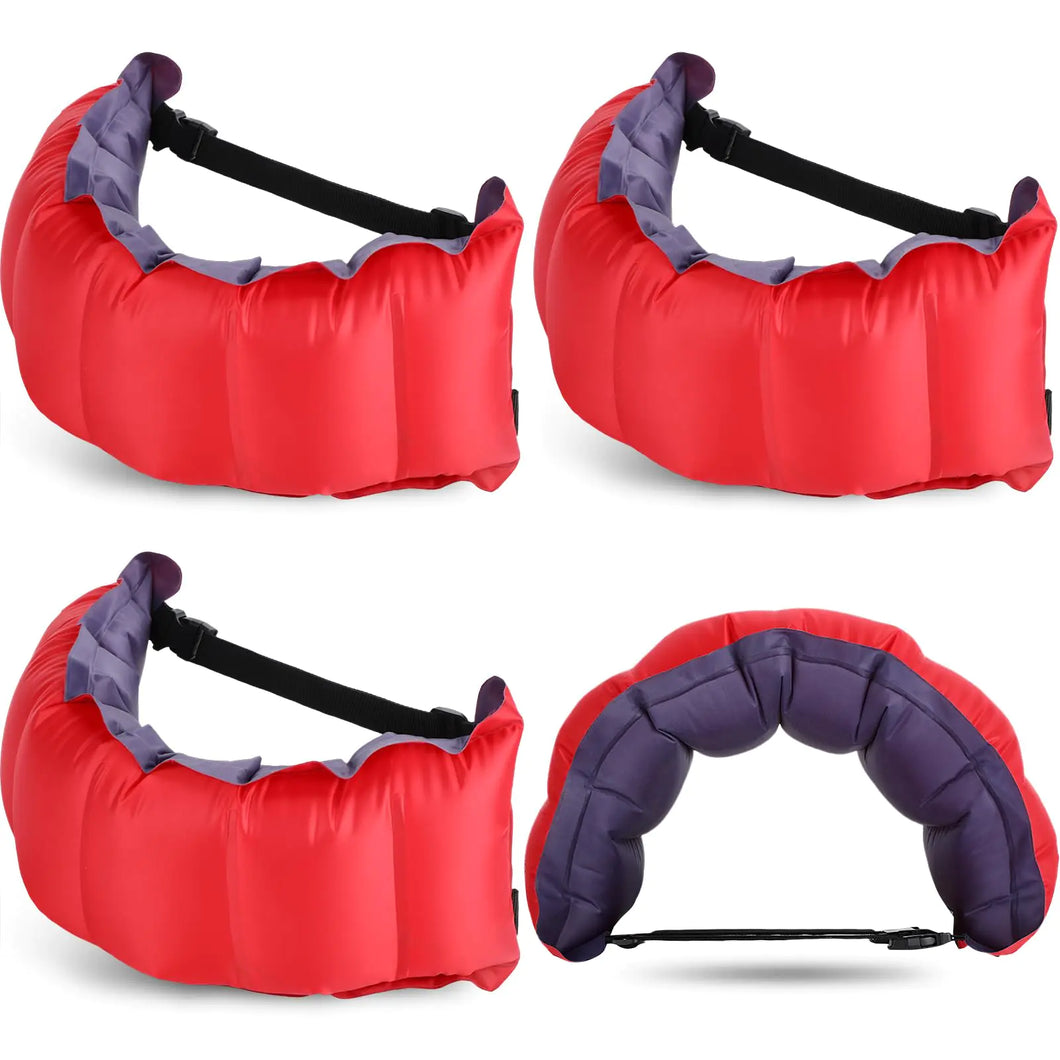 Inflatable Swim Belt Pool Flotation Belt Portable Waist Floatation Belt for Adults Adjustable Floating Belt Swimming Training Aid Waist Belt with Buckle and Rope for Swimming Beginner (4 Pieces)