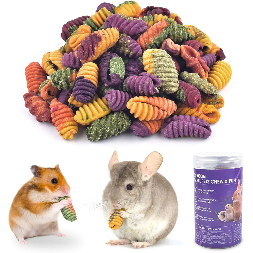 ERKOON Chinchilla Treats Chew Toys for Teeth for Rabbit Guinea Pig Gerbil Rat Dwarf Hamster(Small Size) ITDinos®