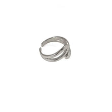 Load image into Gallery viewer, Brass White Gold Plated Geometric Winding Design Ring ITDinos®
