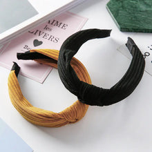 Load image into Gallery viewer, Knit Wide Vintage Headband with Knot Detail
