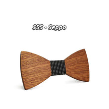 Load image into Gallery viewer, Wooden Bow Tie Set with Jacquard Fabric for Kids &amp; Men ITDinos®
