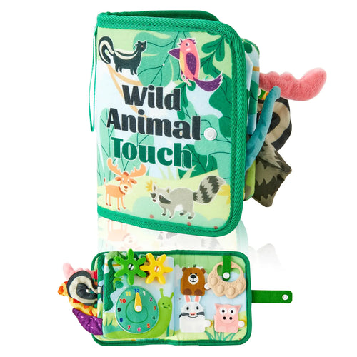 Baby Books Toys Soft Touch Baby Books Cute Animal Theme Baby Cloth Books Green and Soft Stuffed Baby Books Toys for Baby Sensory Toys and Early Learning Gifts for Boy & Girls ITDinos®