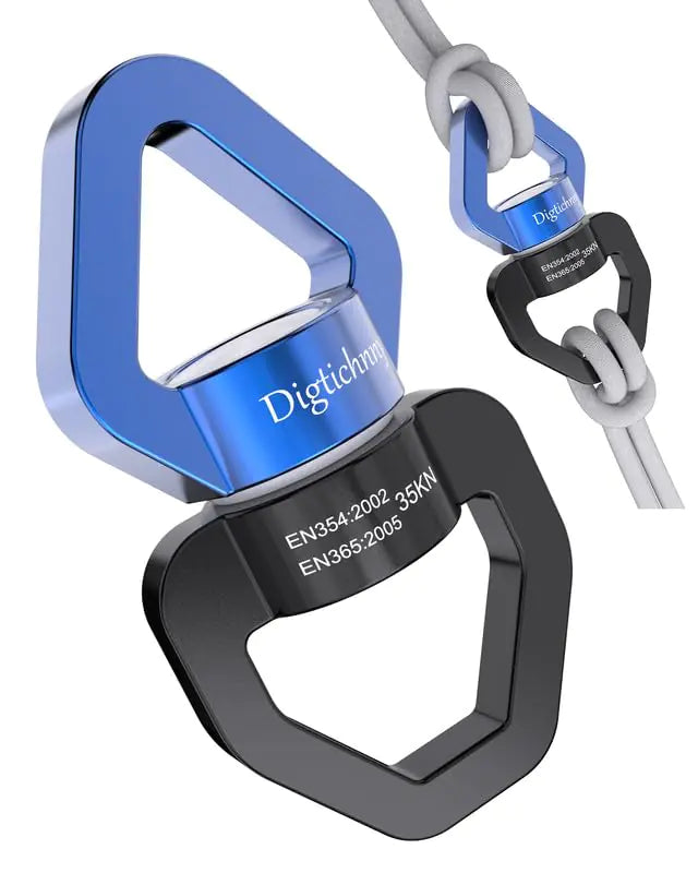 Digtichnny Swing Swivel Heavy Duty35KN Aluminium Alloy Swing Spinner for Tree Swing Aerial Dance Children’s Swing Hanging Hammock Outdoor Indoor (Black-Blue) ITDinos®