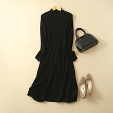 Load image into Gallery viewer, Autumn Winter Women&#39;s Long Wool Knit Dress, High Waist ITDinos®
