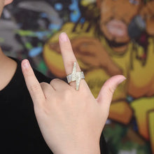 Load image into Gallery viewer, Exaggerated Lightning Ring with Zircon Stones ITDinos®
