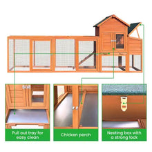 Load image into Gallery viewer, Large Wooden Chicken Coop, Outdoor Chicken Coop With Nest Box, Barbed Wire Poultry Cage ITDinos®
