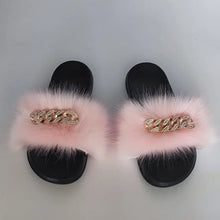 Load image into Gallery viewer, Luxe Faux Fox Fur Slippers
