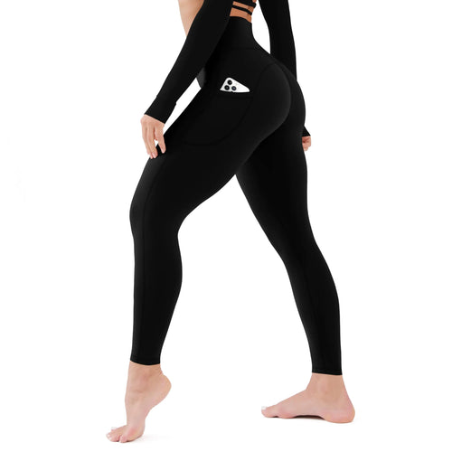 CHARMKING High Waisted Leggings for Women No Front Seam Soft Tummy Control Pants Non See Through Workout Yoga Pants for Running Plus Size (Black XX-Large 2 Pockets) ITDinos®